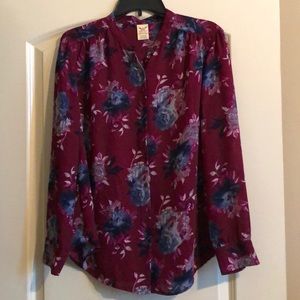 Floral button down blouse
